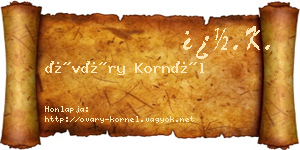 Óváry Kornél névjegykártya