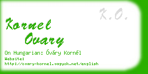 kornel ovary business card