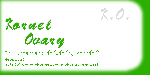 kornel ovary business card
